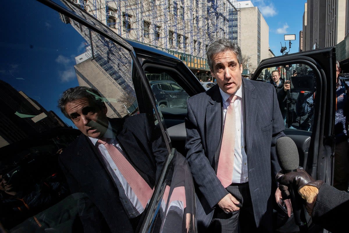 File photo: Michael Cohen, former attorney for former Donald Trump, at the New York Courthouse on 15 March  (REUTERS)