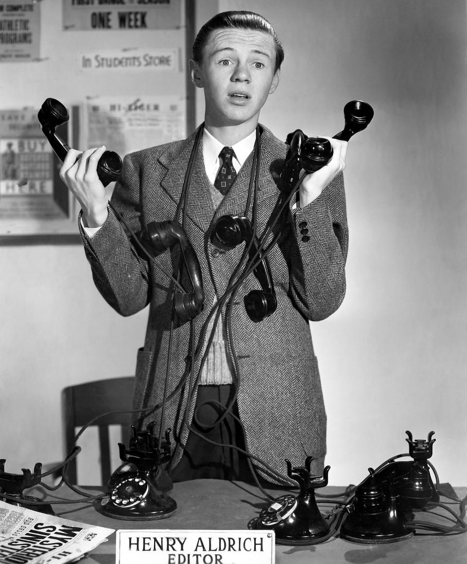 Lydon on the set of Henry Aldrich, Editor, 1942 - Alamy