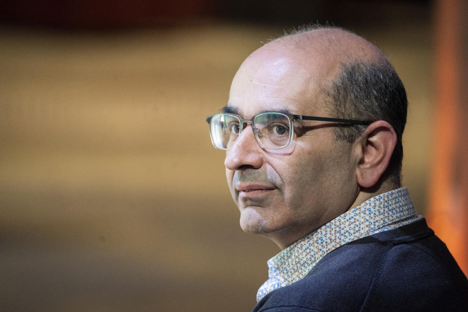 FILE - Zoubin Ghahramani, vice president of research at Google, appears at the Google AI@ event on Wednesday, Nov. 2, 2022, in New York. Google has been cautious about who gets to play with its AI advancements despite growing pressure for the internet giant to compete more aggressively with rival Microsoft. (AP Photo/John Minchillo, File)