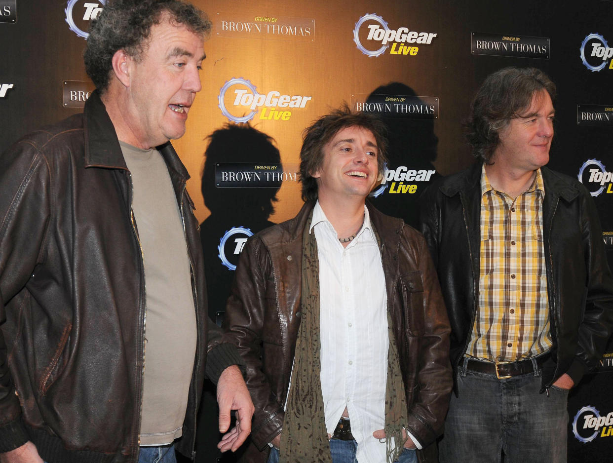 Jeremy Clarkson, Richard Hammond and James May attend a press conference at Brown Thomas ahead of a four night run of 'Top Gear