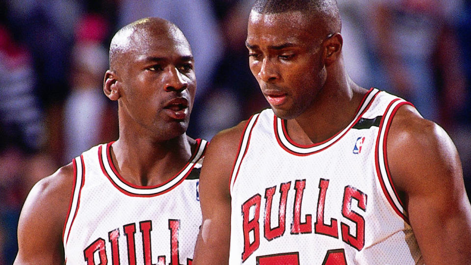 Michael Jordan and Horace Grant, pictured here in 1992.