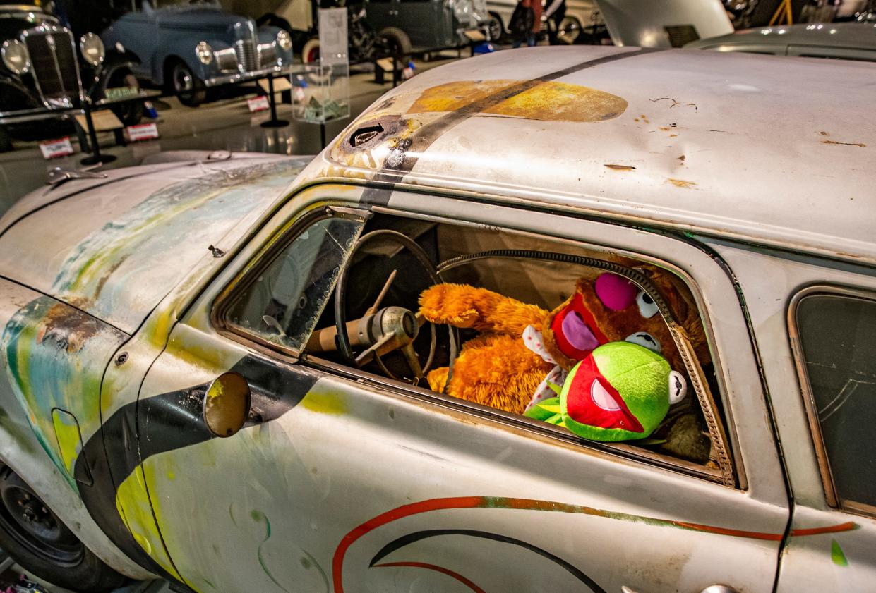 Fozzie Bear drove a 1951 Studebaker Commander in the 1979 film "The Muppet Movie." Shown Dec. 28, 2021, the Studebaker National Museum owns one of the two Commanders used in the movie and plans to restore it.