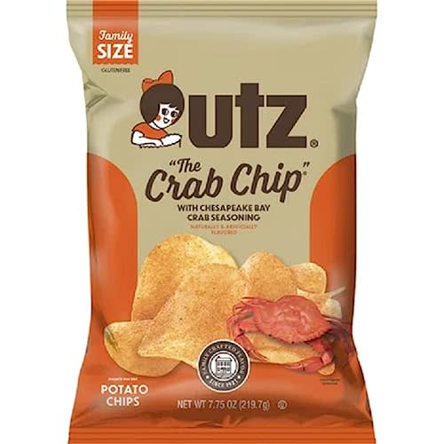 Utz Quality Foods The Crab Chip with Chesapeake Bay Crab Seasoning, Family Size Bags (3 Bags)