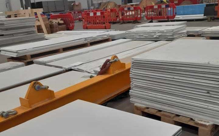 Construction work at the Rosalind Franklin Laboratory in Royal Leamington Spa, where only one processing line of the 12 originally planned is open