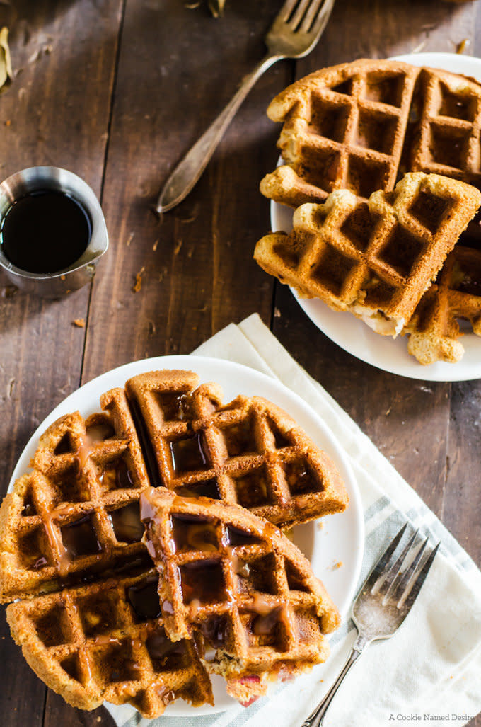 <strong>Get the <a href="http://cookienameddesire.com/banana-bread-waffles/" target="_blank">Banana Bread Waffles recipe</a>&nbsp;from&nbsp;A Cookie Named Desire</strong>