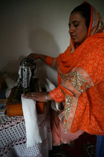 Hajra Bibi was given training to make the disposable sanitary pads, made of cotton, plastic, and cloth