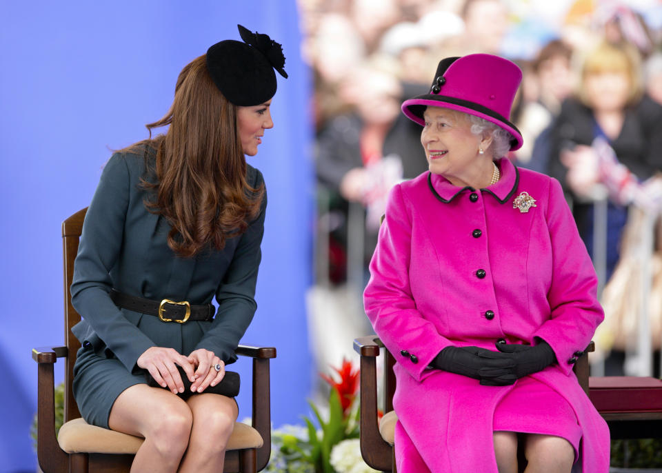 The Duchess of Cambridge has always seemed to have a good relationship with her grandmother-in-law, pictured in (Getty Images)