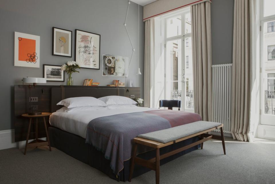 Light floods this master suite, one of 51 bedrooms at the Notting Hill hotel (Handout)