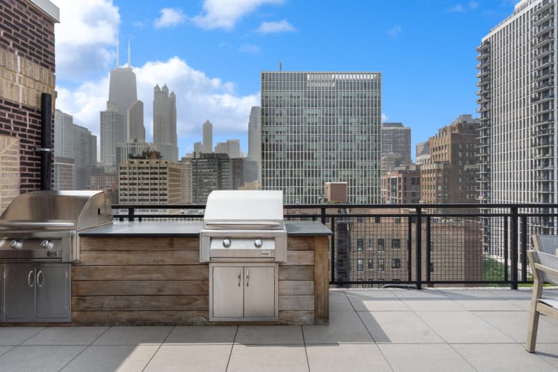 Deck of chicago condo with grills