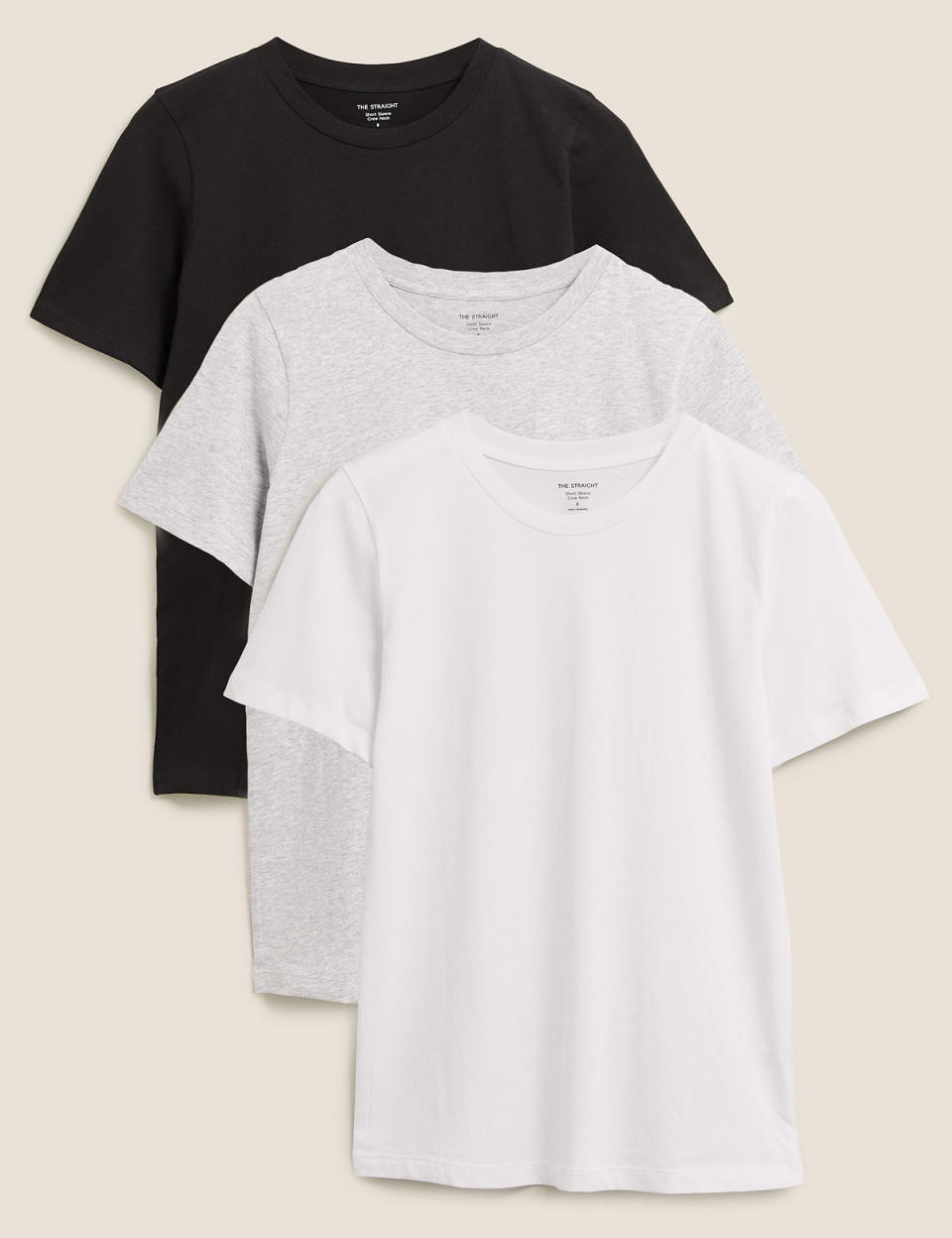  3 pack of plain pure cotton straight fit t-shirts for $42.50