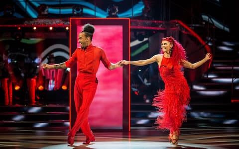 Diane Buswell and Dev Griffin during the BBC1 dance contest, Strictly Come Dancing. - Credit: Guy Levy/BBC