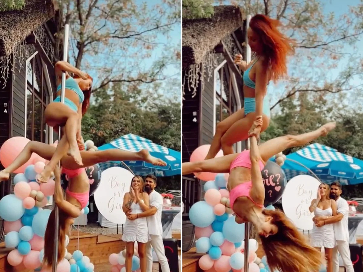 A couple used 2 pole dancers for their gender-reveal party and the mom-to-be sai..