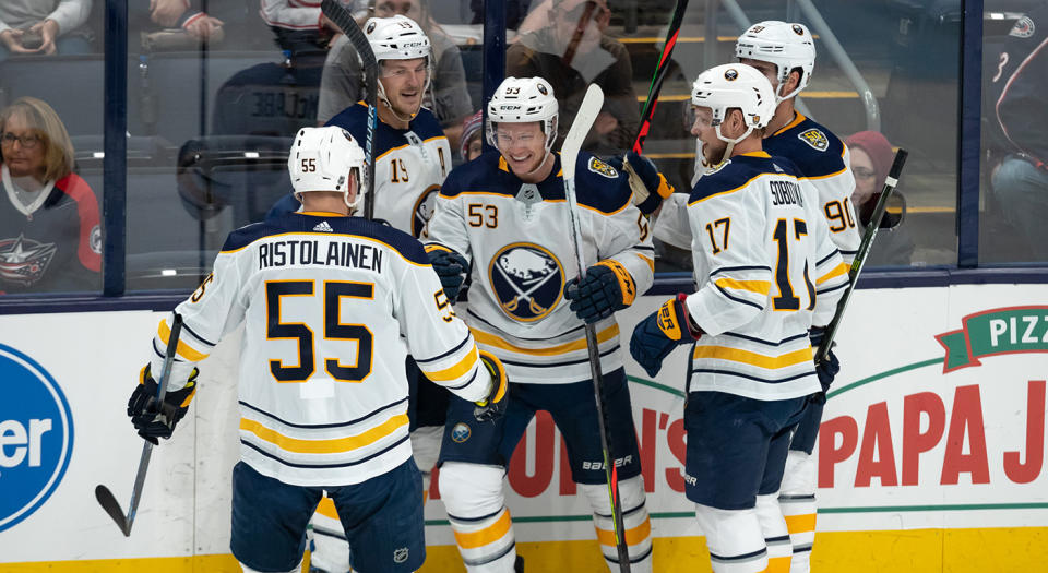 The Sabres are on fire to start the season. (Photo by Adam Lacy/Icon Sportswire via Getty Images)