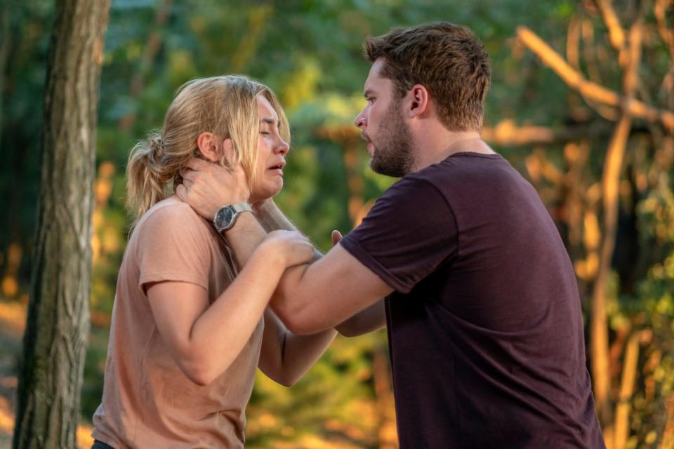 Dani (Florence Pugh) and Christian (Jack Reynor) have their relationship tested by tragedy in "Midsommar."