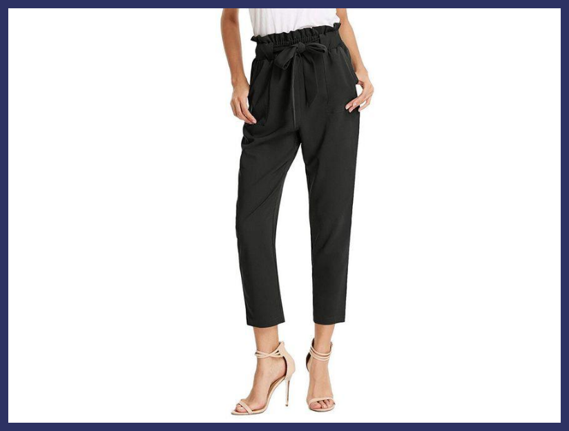 Cropped tie-waist pants