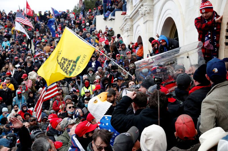 FILE PHOTO: U.S. President Donald Trump holds a rally to contest the certification of the 2020 U.S. presidential election results by the U.S. Congress in Washington