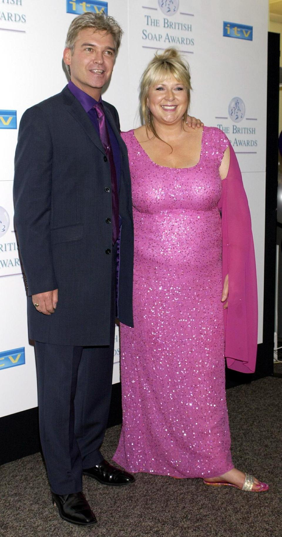 This Morning presenters Phillip Schofield and Fern Britton during the British Soap Awards at BBC TV Centre in west London.   (Photo by Yui Mok - PA Images/PA Images via Getty Images)