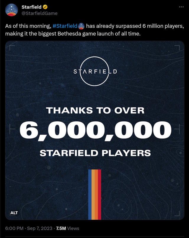 Starfield is rated even lower on Steam than Fallout 76 now