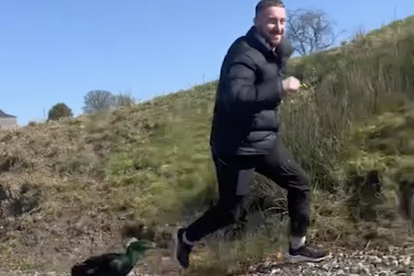 The dad was chased around the loch at Balmule Valley Fishery in Fife