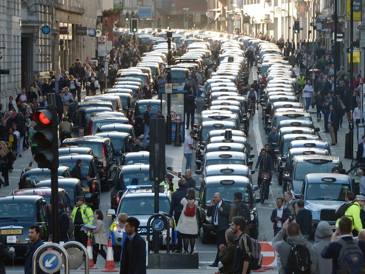 ‘Entire areas of the city are now permanently gridlocked, with simple journeys taking several times longer’  (PA)