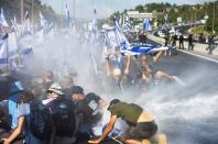 People block a highway to Jerusalem on 'Day of Paralysis' in protest against Israel's judicial overhaul