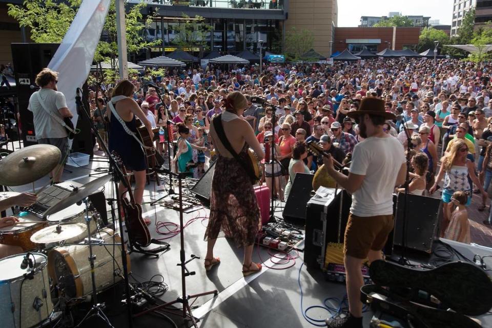 The Alive After 5 concert series happens in The Grove Plaza in downtown Boise throughout the summer.