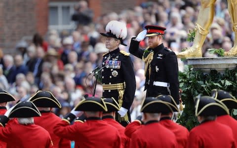 The Duke of Sussex salutes the Chelsea pensioners - Credit: Aaron Chown/Pa