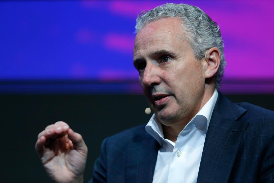 Telstra chief executive officer Andrew Penn takes part in a panel discussion at the Mobile World Congress (MWC) in Barcelona on February 27, 2019. - Phone makers will focus on foldable screens and the introduction of blazing fast 5G wireless networks at the world's biggest mobile fair as they try to reverse a decline in sales of smartphones. (Photo by Pau Barrena / AFP)        (Photo credit should read PAU BARRENA/AFP via Getty Images)