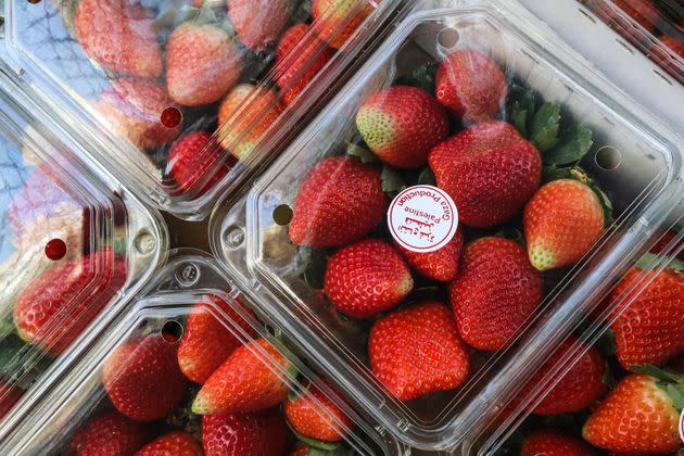 Mixing strawberry and baking soda to whiten teeth could actually do more harm than good. (Photo: via Getty Images)