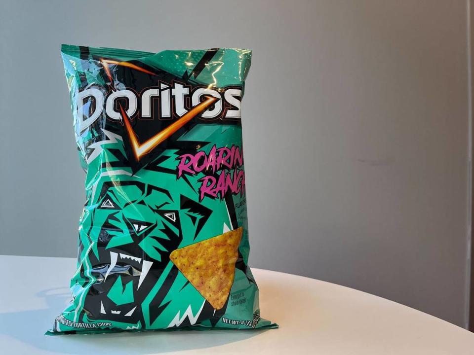 A bag of Roarin’ Ranch Doritos. The chips are available exclusively at Food Lion grocery stores while supplies last.