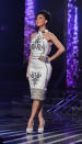 <b>Nicole Scherzinger, The X Factor, Sat 1st Dec </b><br><br>The judge wowed in a white Zeynep Tosun dress with silver embellishment, cream Crisian & McCaffrey shoes and a silver Shaun Leane glove.<br><br>© Rex