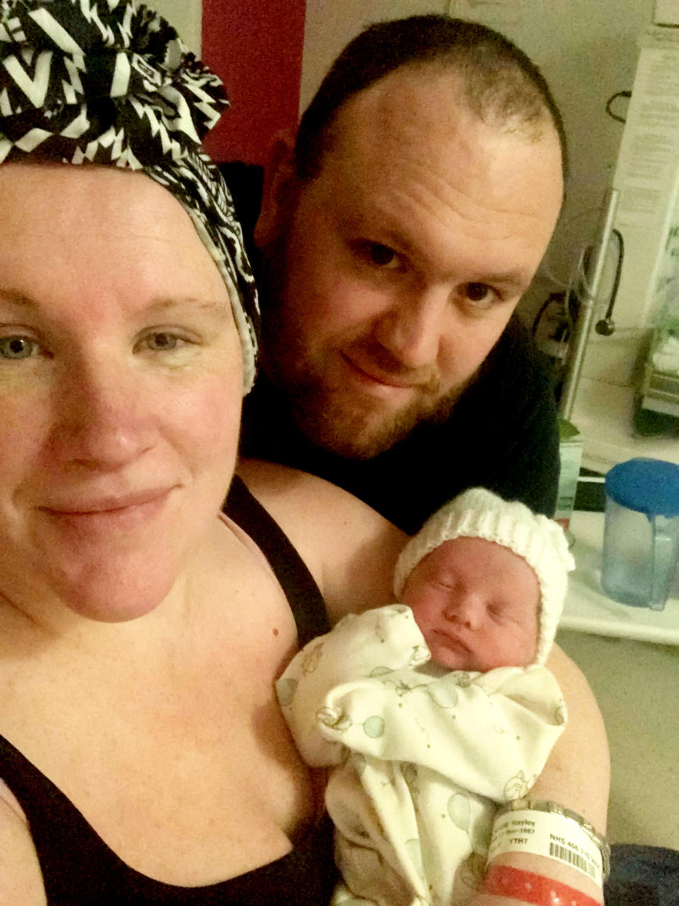 The family welcomed Louie when Cragg was 35 weeks pregnant, in February this year. (SWNS)