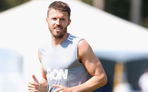 Michael Carrick of Manchester United in action during a first team training session as part of the club's pre-season tour of the USA at UCLA on July 11, 201 - Credit: Matthew Peters/Man Utd via Getty Images
