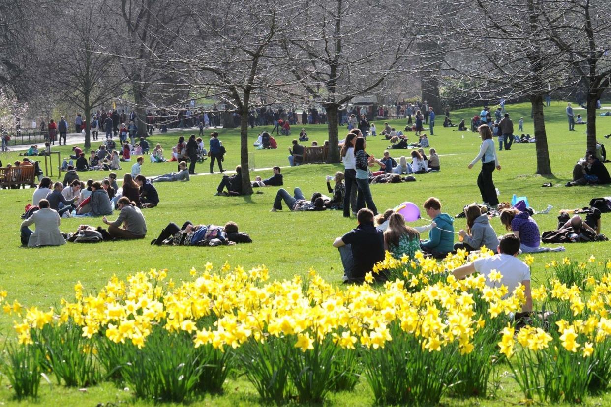 Londoners bask in St James' Park surrounded by daffodils