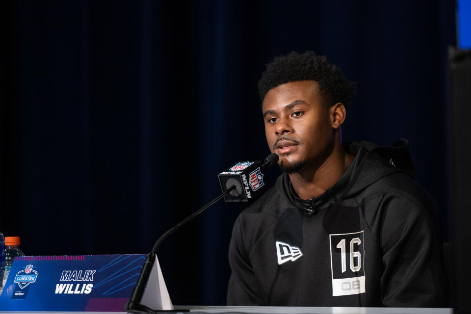 Malik Willis might go in the first round. Or he might not. There&#39;s no consensus within league circles. (Photo by Zach Bolinger/Icon Sportswire via Getty Images)