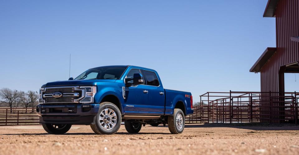 <p>A 2022 Ford Super Duty—either the F-250, F-350, or F-450—is more truck than most people need. But for those who need one, it's mighty impressive. There's a trio of V-8 engines, highlighted by a 7.3-liter with 473 pound-feet of torque and a diesel 6.7-liter with 1050 pound-feet. A properly equipped Super Duty can tow up to 37,000 pounds and haul up to 7850 pounds of payload. While <a href="https://www.caranddriver.com/ram/2500-3500" rel="nofollow noopener" target="_blank" data-ylk="slk:heavy-duty rivals from Ram;elm:context_link;itc:0;sec:content-canvas" class="link ">heavy-duty rivals from Ram</a> offer higher torque and tow ratings, as well as nicer interiors, Ford's fanciest crew-cab models provide upscale environs and enormous passenger space. The <a href="https://www.caranddriver.com/chevrolet/silverado-2500hd-3500hd" rel="nofollow noopener" target="_blank" data-ylk="slk:Chevy Silverado HD;elm:context_link;itc:0;sec:content-canvas" class="link ">Chevy Silverado HD</a> and <a href="https://www.caranddriver.com/gmc/sierra-2500hd-3500hd" rel="nofollow noopener" target="_blank" data-ylk="slk:GMC Sierra HD;elm:context_link;itc:0;sec:content-canvas" class="link ">GMC Sierra HD</a> both have better driving manners, but the 2022 Super Duty touts more high-tech features and various driver assists.<br></p><p><a class="link " href="https://www.caranddriver.com/ford/super-duty" rel="nofollow noopener" target="_blank" data-ylk="slk:Review, Pricing, and Specs;elm:context_link;itc:0;sec:content-canvas">Review, Pricing, and Specs</a></p>