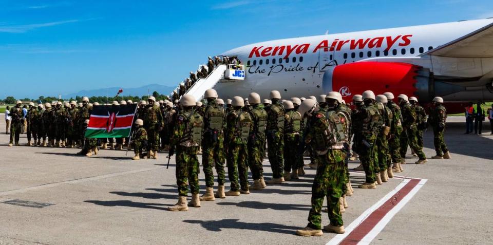 Approximately 200 Kenyan police officers and support staff arrive in Haiti on Tuesday, June 25, 2024 as part of the first contingent of a United Nations-backed Multinational Security Support mission.