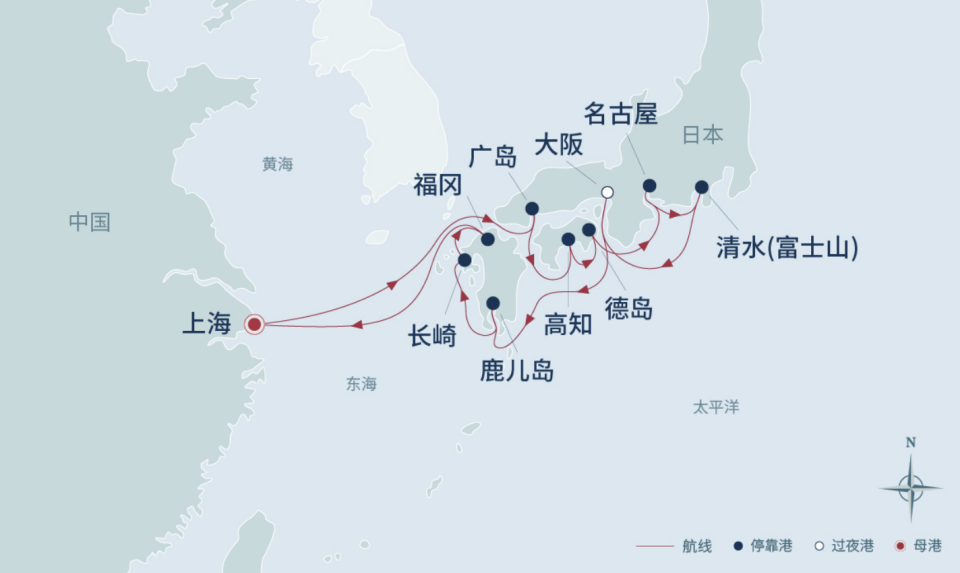 中國首艘「中國籍」豪華郵輪「招商伊敦號」，主打15天14晚和風雅韻日本9城環線