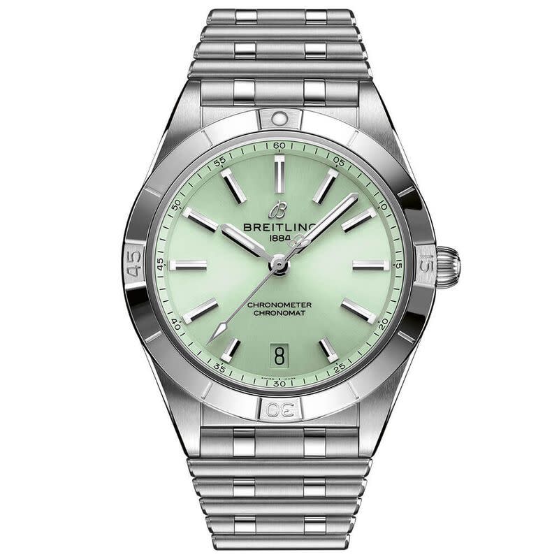 <p><a href="https://go.redirectingat.com?id=74968X1596630&url=https%3A%2F%2Fwww.benbridge.com%2Fjewelry%2Fbreitling-chronomat-automatic-36-mint-green-steel-watch-36mm-12034815.html&sref=https%3A%2F%2Fwww.elle.com%2Ffashion%2Fg43944575%2Fmix-and-match-jewelry-and-watches-for-winning-style-combinations%2F" rel="nofollow noopener" target="_blank" data-ylk="slk:Shop Now;elm:context_link;itc:0;sec:content-canvas" class="link rapid-noclick-resp">Shop Now</a></p><p>Chronomat Automatic 36 Mint Green Steel Watch, 36mm</p><p>benbridge.com</p>