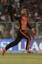 <p>Rashid Khan is the first overseas spinner to bowl a maiden over in an IPL playoff/knockout match </p>