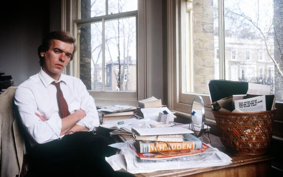 Martin Amis at home in London, 1987 - Getty