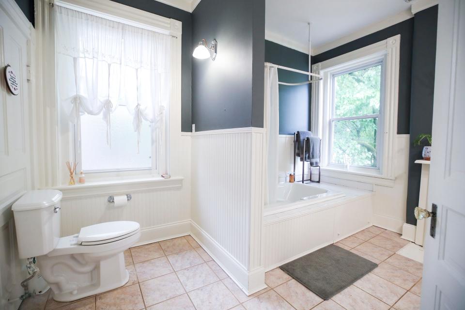 Master bathroom in the home of Jonathan Klunk and Justin Reid.