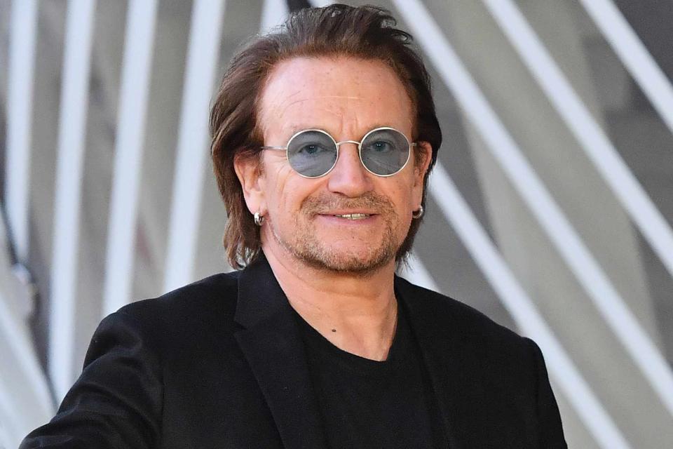 EMMANUEL DUNAND/AFP via Getty Images Bono of U2 at the European Council in Brussels in October 2018