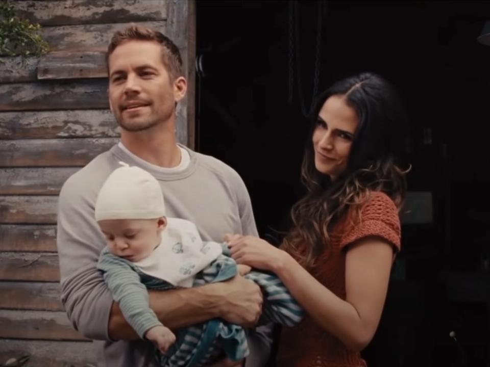 Brian, Mia, and baby Jack in "Fast & Furious 6."