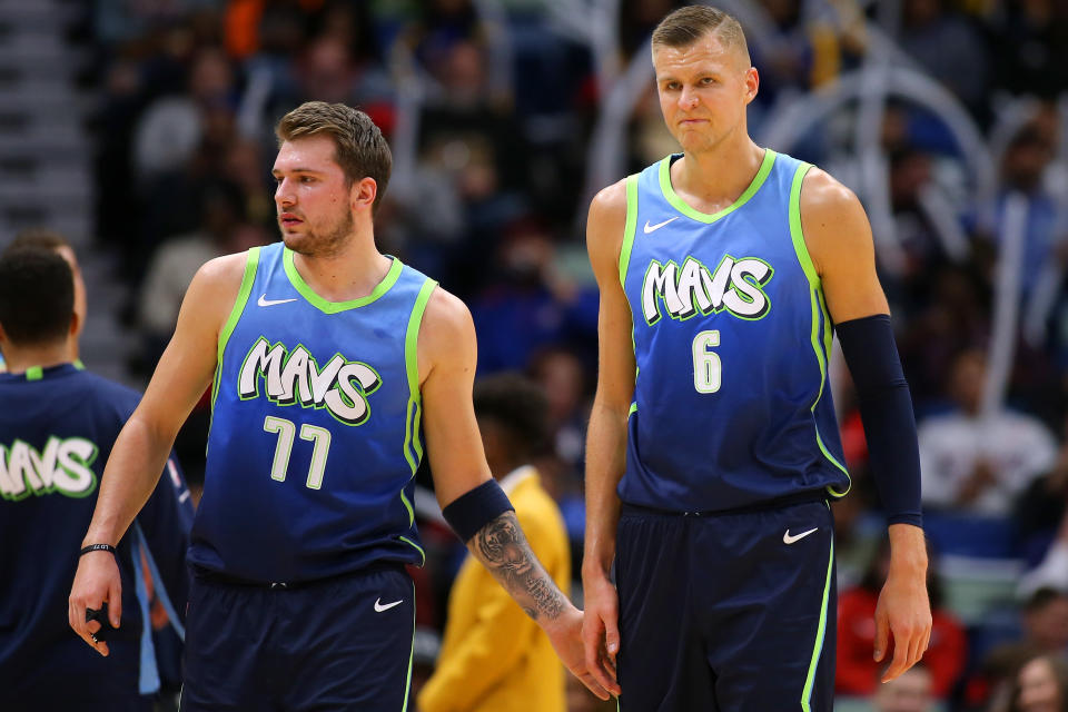 Luka Doncic and Kristaps Porzingis will fear few playoff matchups. (Jonathan Bachman/Getty Images)