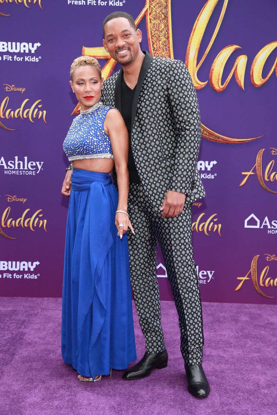 Jada Pinkett Smith and Will Smith at the "Aladdin" premiere on May 21, 2019.