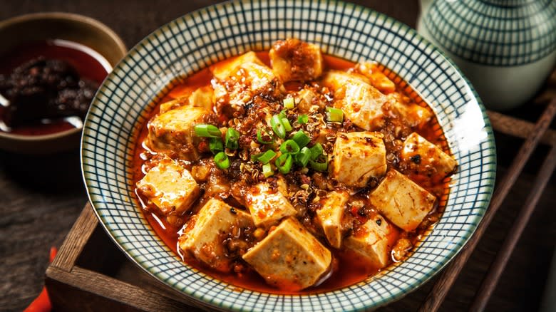 Bowl of Sichuan mapo tofu