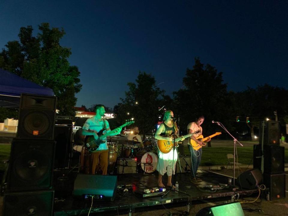 Reggae band Naughty Pine performs on the Mushroom Stage at the Uptown Get Down music festival. Karlee Van De Venter