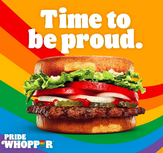 Imagen promocional de la campaña del Orgullo de Burger King en Austria. Fuente: @burgerkingaustria