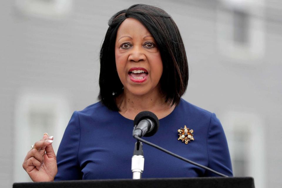 PHOTO: FILE - New Jersey Lt. Gov. Sheila Oliver speaks during a news conference announcing pollution lawsuits filed by the state, Aug. 1, 2018, in Newark, N.J. (Julio Cortez/AP, FILE)